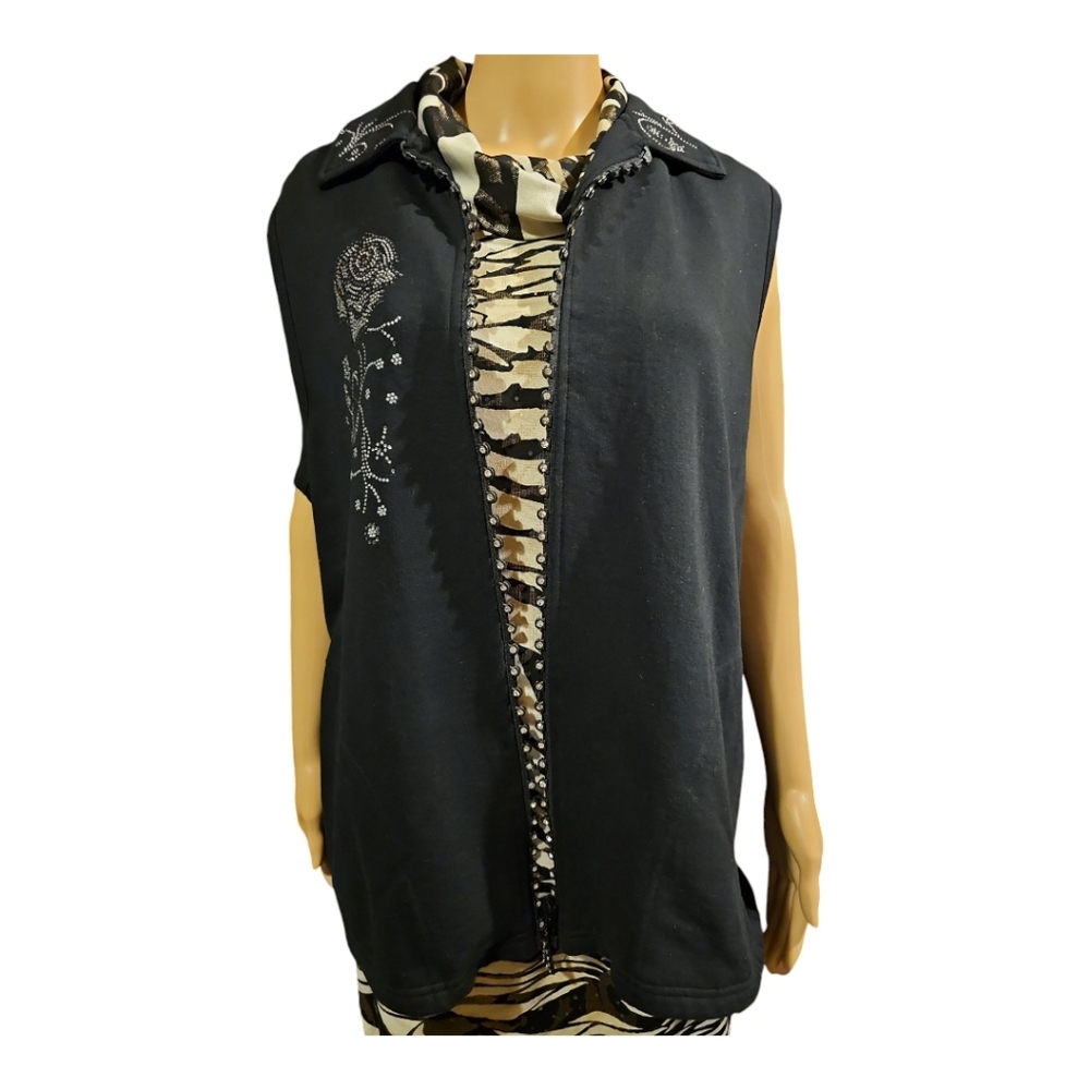 Uniqued Fashions Blinged out  Black Vest